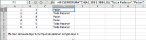 excel-data-compare-300x83 Mencari padanan data antara dua lajur - Microsoft Excel