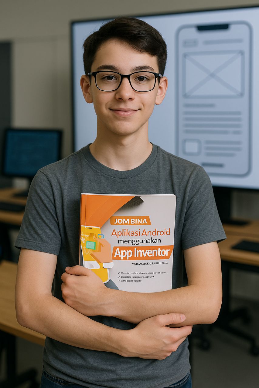 Pelajar lelaki berjaya dengan App Inventor